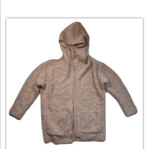 Barefoot Dreams Cozy Chic Boucle Dusty Rose Mauve Hooded Cardigan Sz 1X $198